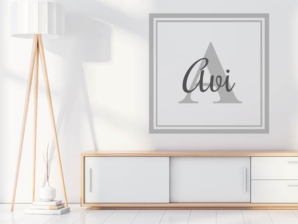 Wandtattoo Avi als eckiges Monogramm
