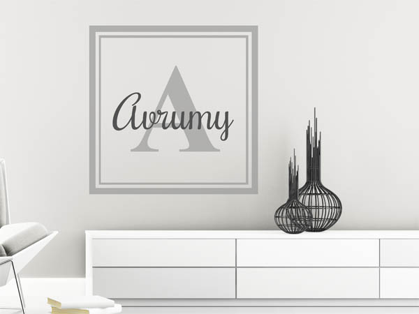 Wandtattoo Avrumy als eckiges Monogramm