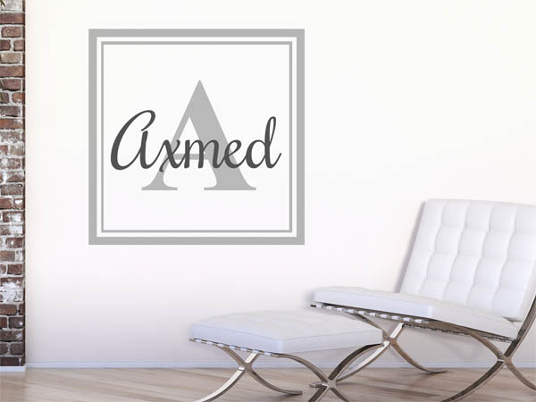 Wandtattoo Axmed als eckiges Monogramm