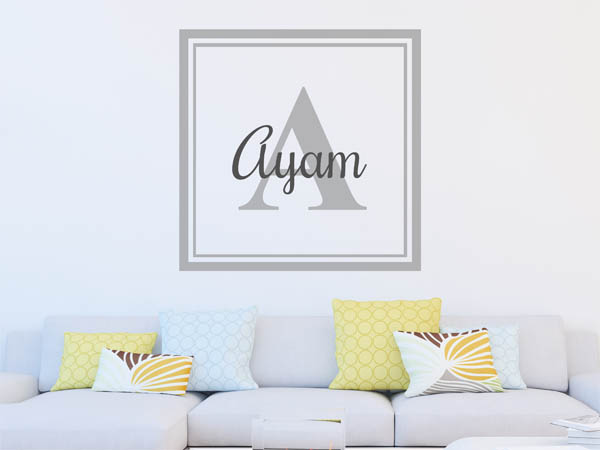 Wandtattoo Ayam als eckiges Monogramm