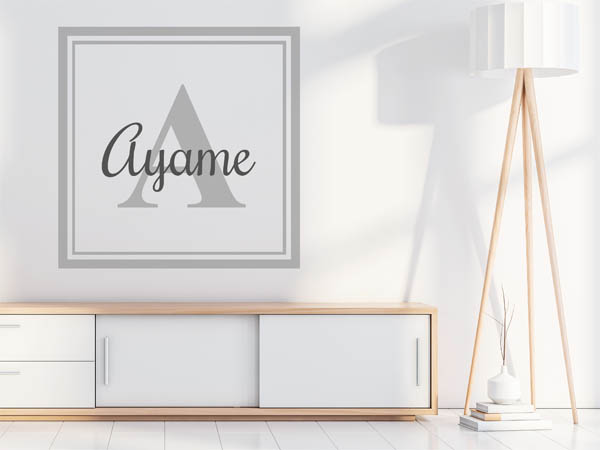 Wandtattoo Ayame als eckiges Monogramm