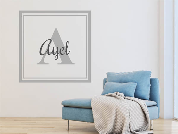 Wandtattoo Ayel als eckiges Monogramm