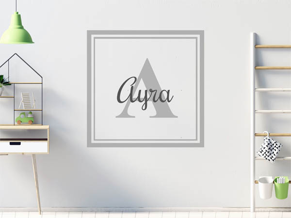 Wandtattoo Ayra als eckiges Monogramm