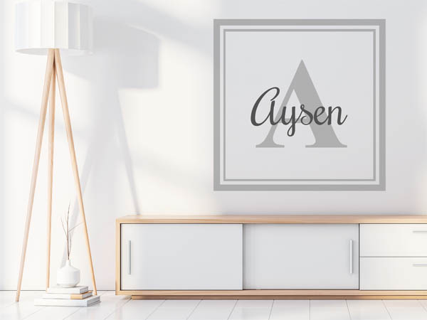 Wandtattoo Aysen als eckiges Monogramm
