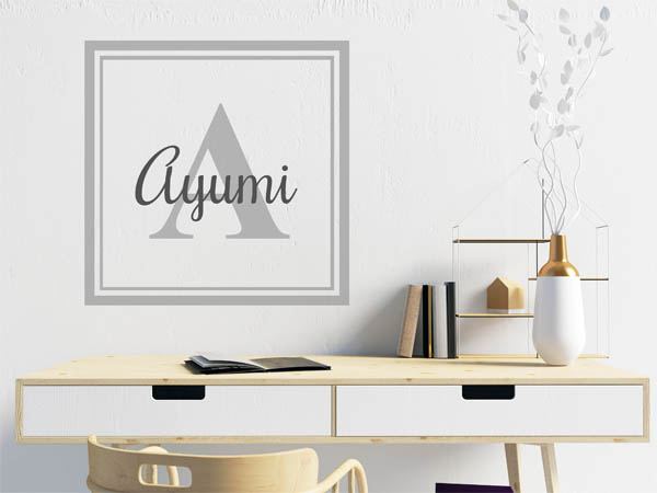 Wandtattoo Ayumi als eckiges Monogramm