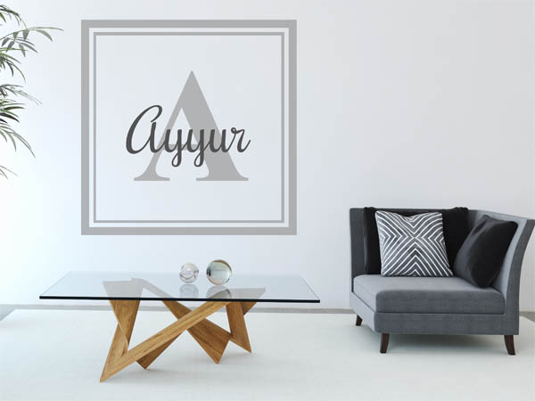 Wandtattoo Ayyur als eckiges Monogramm