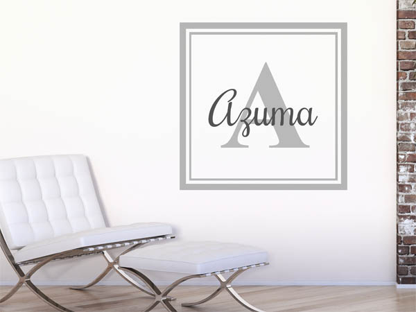 Wandtattoo Azuma als eckiges Monogramm