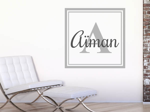 Wandtattoo Aïman als eckiges Monogramm