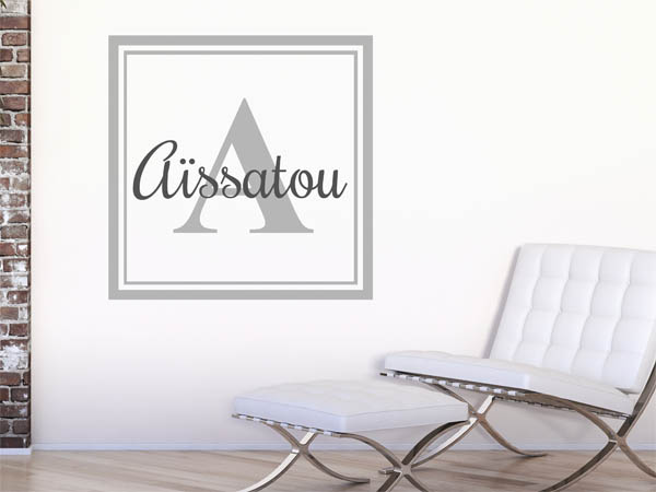 Wandtattoo Aïssatou als eckiges Monogramm