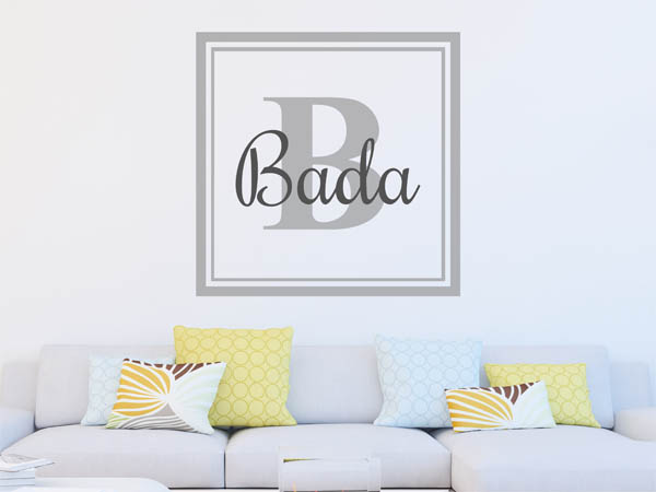 Wandtattoo Bada als eckiges Monogramm