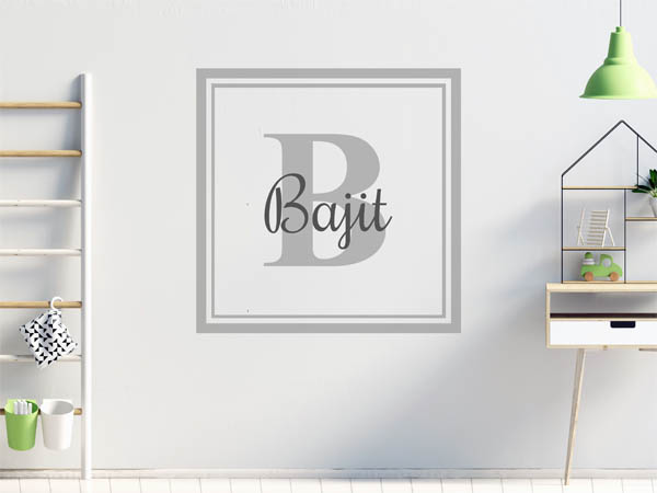 Wandtattoo Bajit als eckiges Monogramm