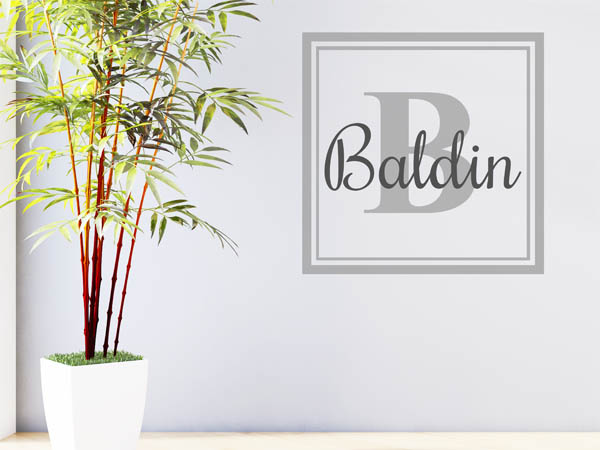 Wandtattoo Baldin als eckiges Monogramm
