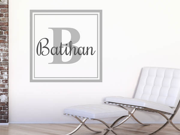 Wandtattoo Batihan als eckiges Monogramm