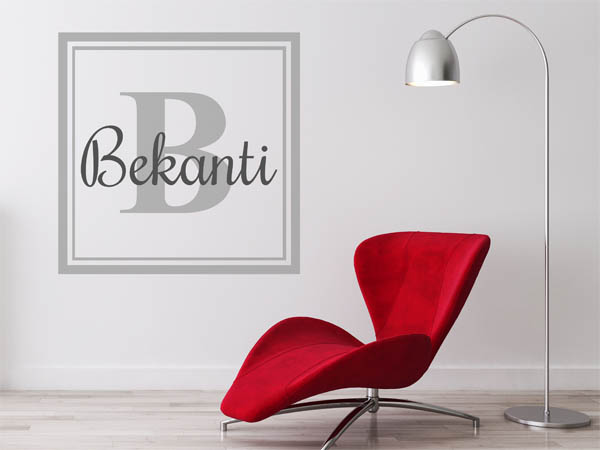 Wandtattoo Bekanti als eckiges Monogramm