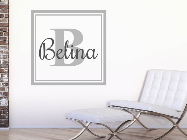 Wandtattoo Belina als eckiges Monogramm