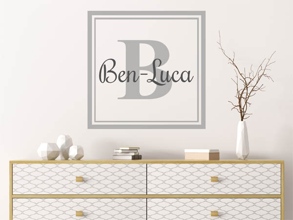 Wandtattoo Ben-Luca als eckiges Monogramm