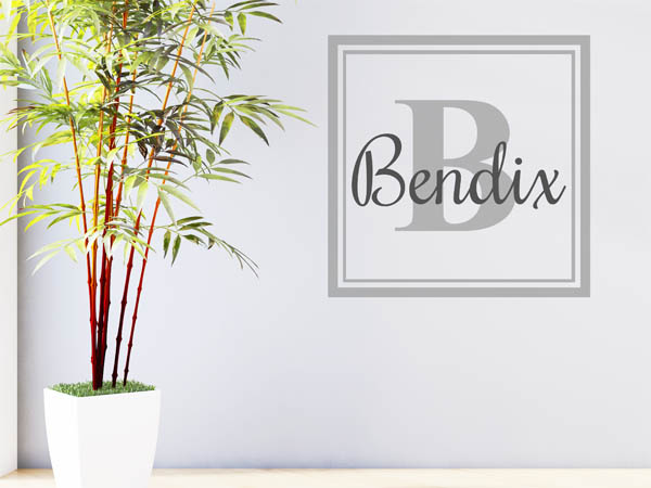 Wandtattoo Bendix als eckiges Monogramm