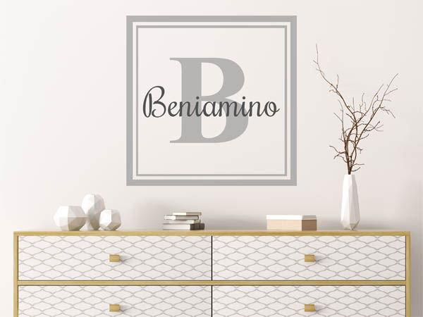 Wandtattoo Beniamino als eckiges Monogramm