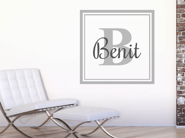Wandtattoo Benit als eckiges Monogramm