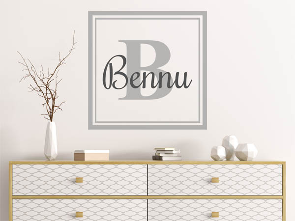 Wandtattoo Bennu als eckiges Monogramm