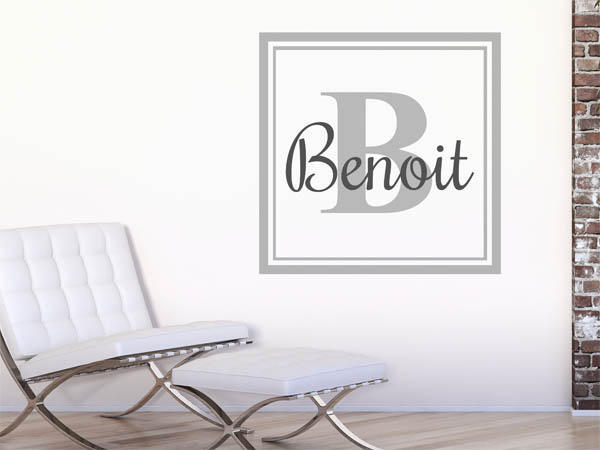 Wandtattoo Benoit als eckiges Monogramm