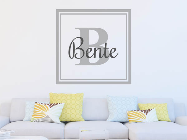 Wandtattoo Bente als eckiges Monogramm
