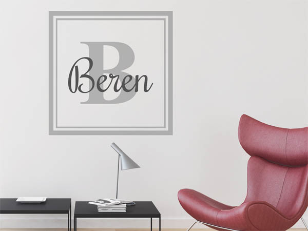 Wandtattoo Beren als eckiges Monogramm