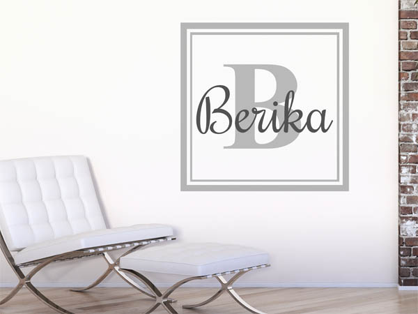 Wandtattoo Berika als eckiges Monogramm