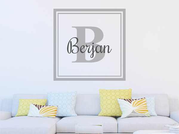 Wandtattoo Berjan als eckiges Monogramm
