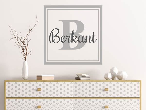 Wandtattoo Berkant als eckiges Monogramm