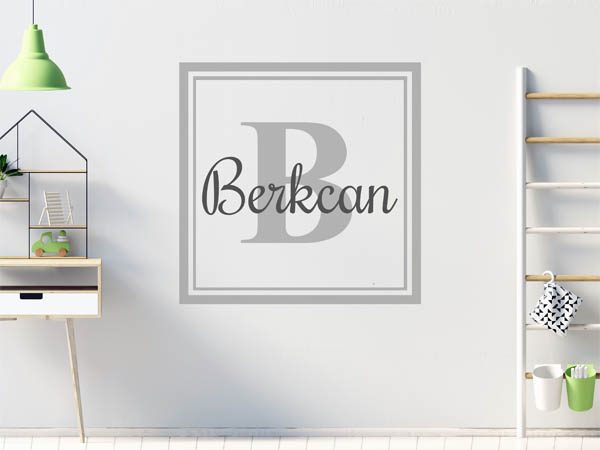 Wandtattoo Berkcan als eckiges Monogramm