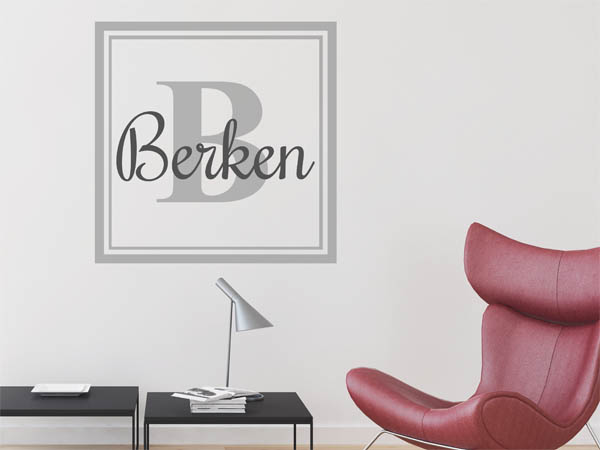 Wandtattoo Berken als eckiges Monogramm