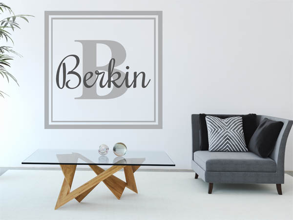Wandtattoo Berkin als eckiges Monogramm
