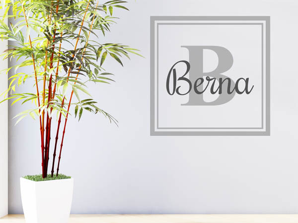 Wandtattoo Berna als eckiges Monogramm