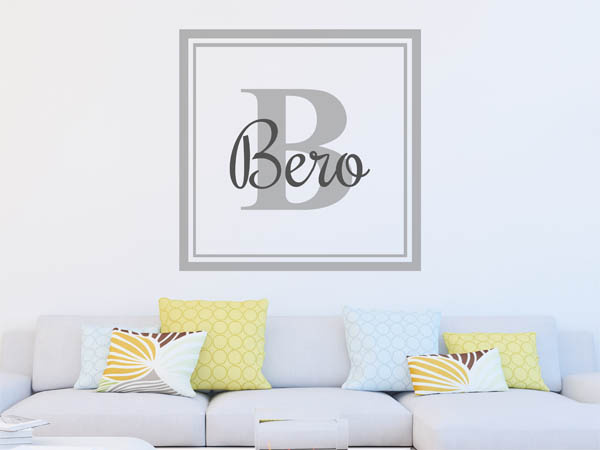 Wandtattoo Bero als eckiges Monogramm