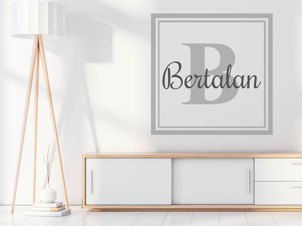Wandtattoo Bertalan als eckiges Monogramm
