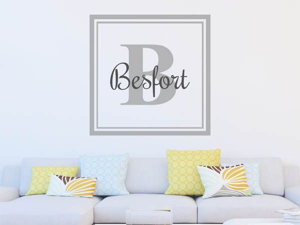 Wandtattoo Besfort als eckiges Monogramm
