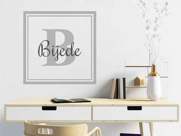 Wandtattoo Bijede als eckiges Monogramm