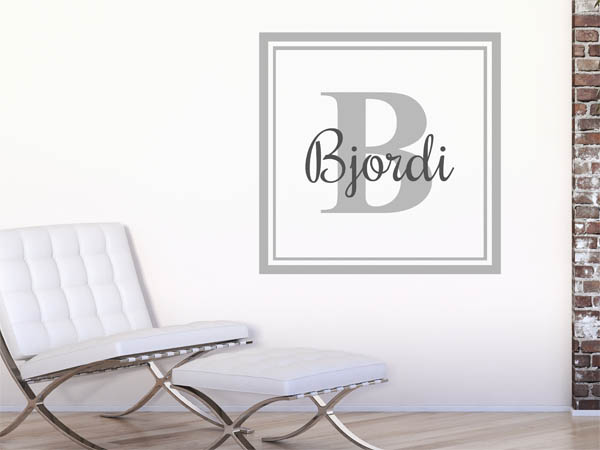 Wandtattoo Bjordi als eckiges Monogramm
