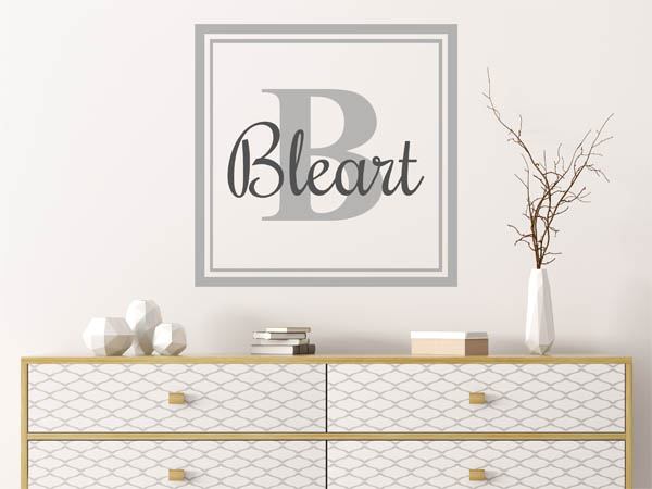 Wandtattoo Bleart als eckiges Monogramm
