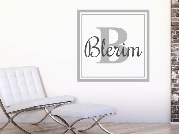 Wandtattoo Blerim als eckiges Monogramm