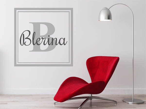 Wandtattoo Blerina als eckiges Monogramm