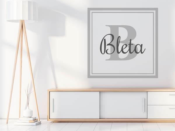 Wandtattoo Bleta als eckiges Monogramm