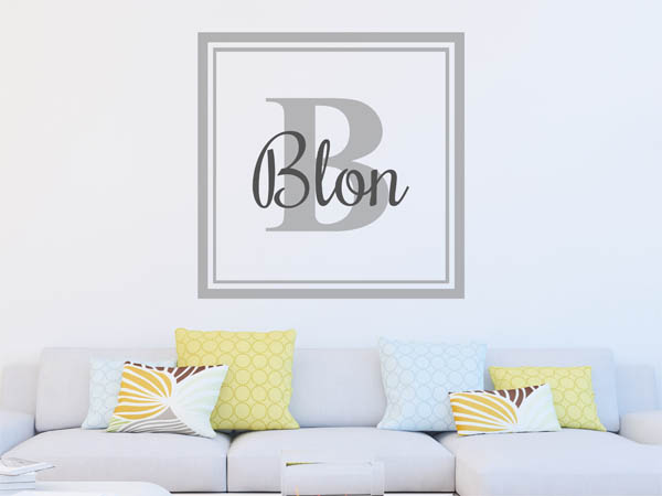 Wandtattoo Blon als eckiges Monogramm