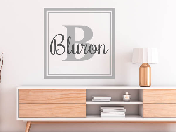 Wandtattoo Bluron als eckiges Monogramm
