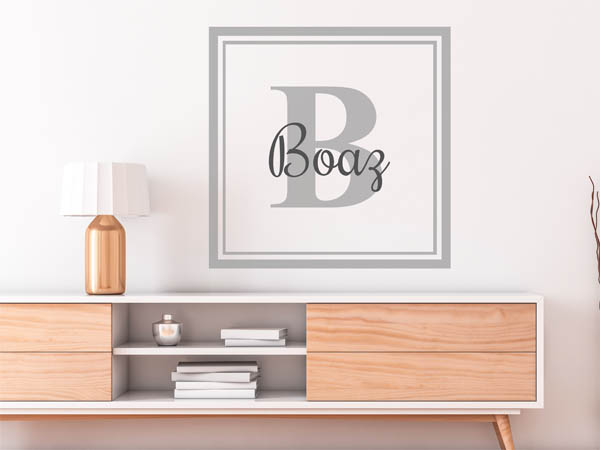 Wandtattoo Boaz als eckiges Monogramm