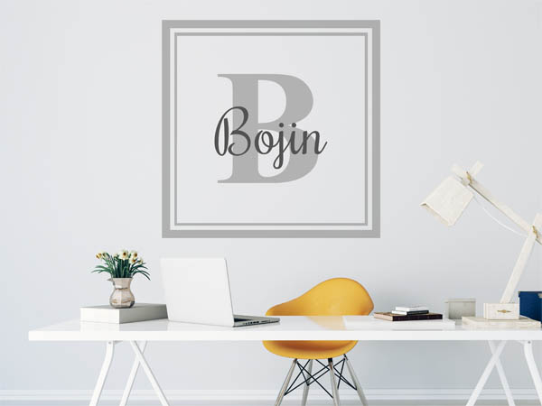 Wandtattoo Bojin als eckiges Monogramm