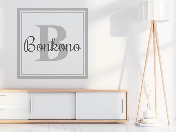 Wandtattoo Bonkono als eckiges Monogramm