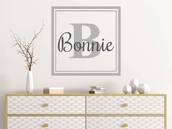 Wandtattoo Bonnie als eckiges Monogramm