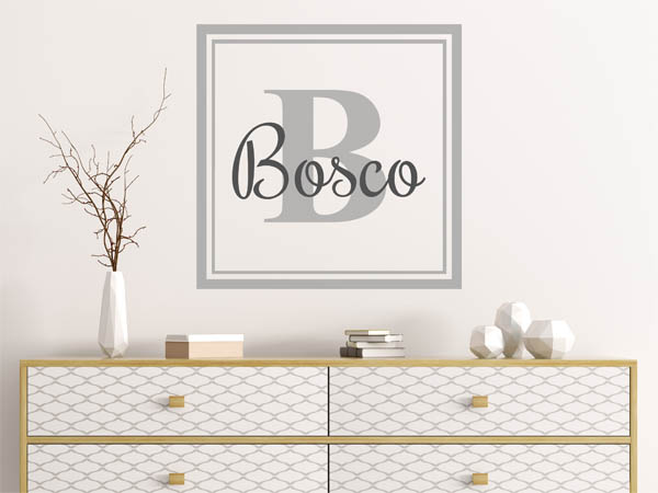 Wandtattoo Bosco als eckiges Monogramm